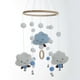 thumbnail image 1 of Campana de viento para bebé Ormromra móvil colgante de nubes 3D con bolas de fieltro, 1 of 7