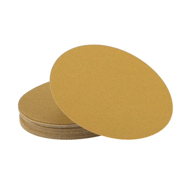 Discos de Lijado Unique Bargains de 8 Pulgadas 80 Grano Redondos de Papel de Lija con Gancho y Bucle Óxido de Aluminio Amarillo 25 Pcs