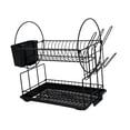 thumbnail image 3 of Organizador de escurridor de platos premium, práctico, de gran capacidad, de 2 niveles con soporte para utensilios, escurridor de platos para encimera Grande, 3 of 8