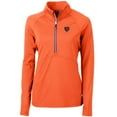 thumbnail image 2 of Women's Cutter & Buck Orange Chicago Bears Throwback Logo Adapt Eco Knit Stretch Recycled Half-Zip Pullover Top, 2 of 3