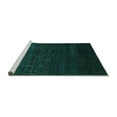 thumbnail image 2 of Ahgly Company Machine Washable Indoor Square Abstract Turquoise Blue Contemporary Area Rugs, 8' Square, 2 of 4