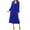 Blue, variant on IROINNID Long Sleeve Dress for Women Knee-Length Formal Dress V Neck Long Sleeve Solid Pleated Dresses,Hot Pink