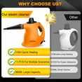 thumbnail image 6 of 380ml Handheld Steam Cleaner for Home, Pressurized Steam Cleaner with 11 Accessories, Steamer for Cleaning, Tile, Floor, Kitchen, Car, Furniture, 6 of 8