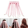 thumbnail image 3 of Rizadores de cabello sin calor Macarena Diadema Rosa para cabello largo, 3 of 8