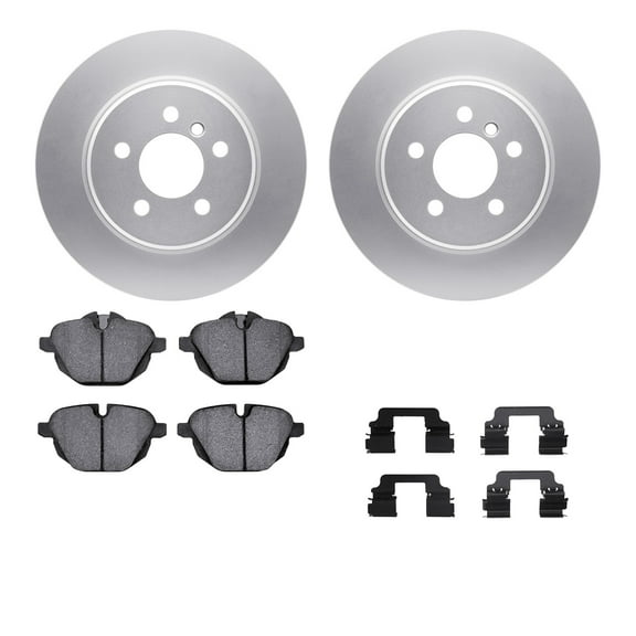 Dynamic Friction Company Rear Geospec Brake Rotors with 5000 Advanced Brake Pads includes Hardware 4512-31235