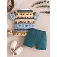 thumbnail image 5 of Aojekbee Toddler Boy Western Outfit AnimalBooties Print Short Sleeve Tops with Solid Color Shorts 2 Pcs Clothes, 5 of 10