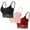 3-Watermelon Red, variant on 3PC Full-Coverages Padded Bra , Fashion Woman's Lace Solid Strap Wrap Hollow out Bra Underwear New Seamless Stretchy Sports Bra Style B-26 Black L