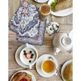 thumbnail image 4 of Blue Boho Kitchen Dish Towels for Drying Dishes Set of 2, Ethnic Geometric Middle Century Art Waffle Weave Microfiber Hand Tea Bathroom Towels Quick Dry & Absorbent Towel 15.7x23.6, 4 of 7