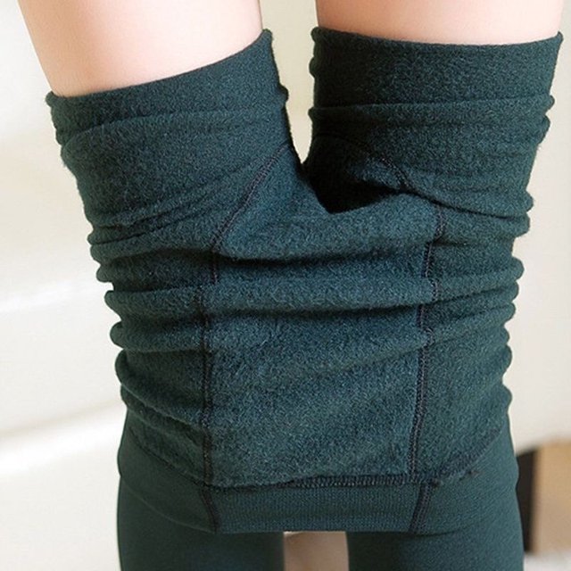 Calcetines De Lana Delgados Elásticos De Invierno/Leggings Gruesos De Terciopelo Femeninos Plus/Calzoncillos Cintura Alta Casualpangjing