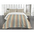 thumbnail image 3 of Ambesonne Brown and Blue Quilted Bedspread Set 3 Pcs, Geometric Scribbles, King Size, Multicolor, 3 of 5