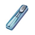 thumbnail image 1 of Stainless Steel Chopsticks Spoon Fork Cutlery Set Ceramic Tableware Set Portable with Case for Travel Home Camping Blue, 1 of 8