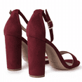 thumbnail image 4 of J. Adams Shirley High Silver Comfortable Heels for Women | Open Toe Ankle Strap Block Sandal, 4 of 6
