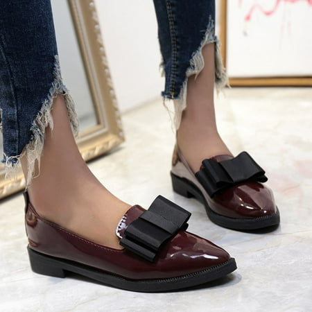 

Bow Pointed Casual Low Top Women s Shoes With Flat Bottom And Shallow Mouth