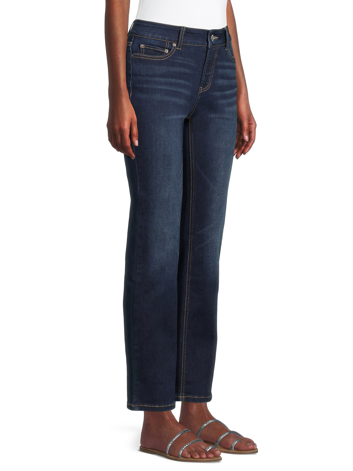 Time and Tru Women’s Mid Rise Straight Jeans, 29" Inseam for Regular, Sizes 2-18 - image 3 of 6