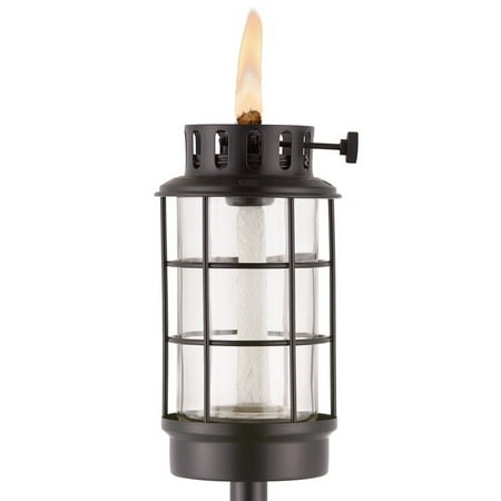 TIKI Adjustable Flame Pink Glass 6.5 in. Tabletop Torch 1 pc