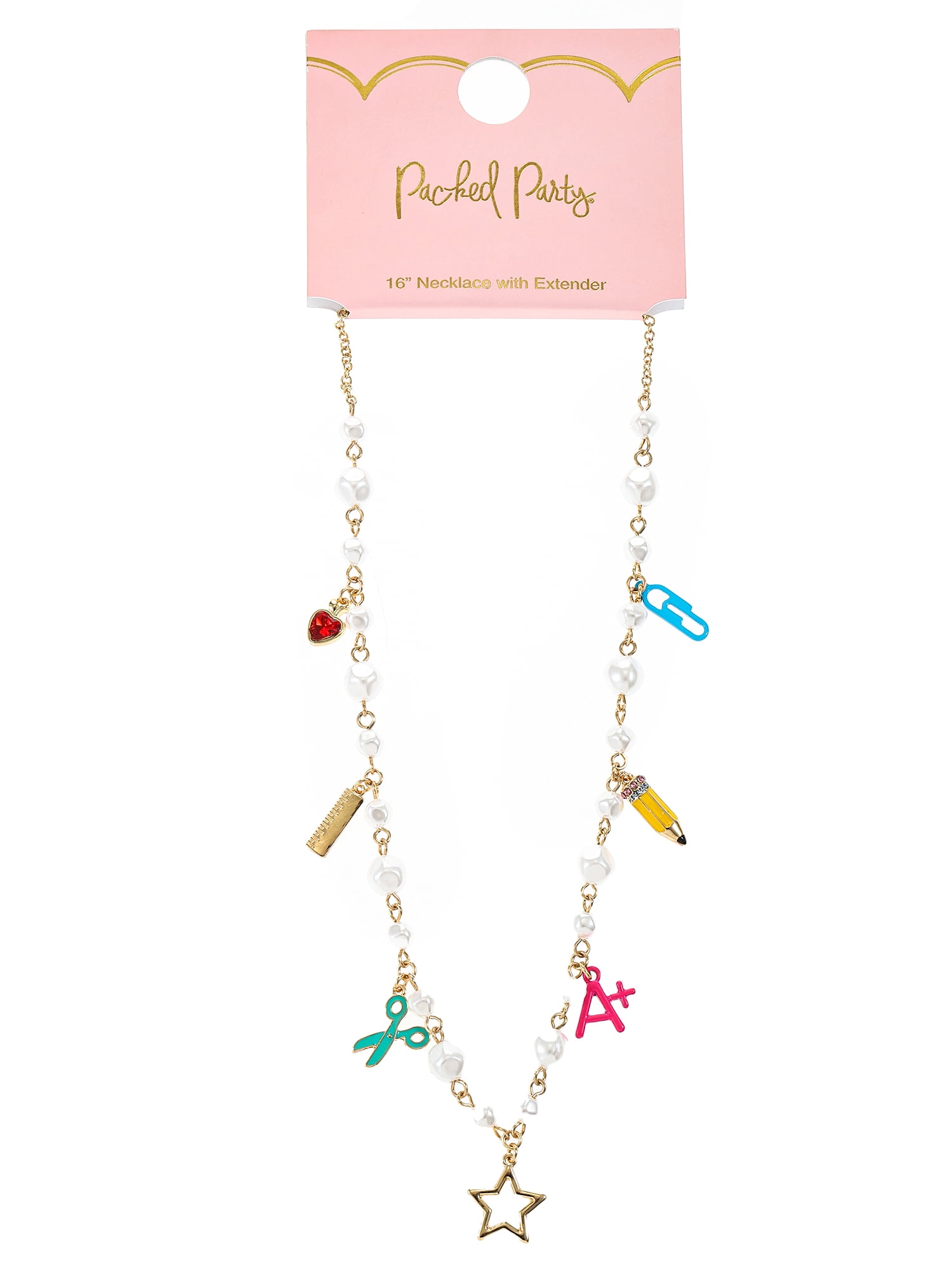 Packed Party Women's Classroom Charm Gold Necklace