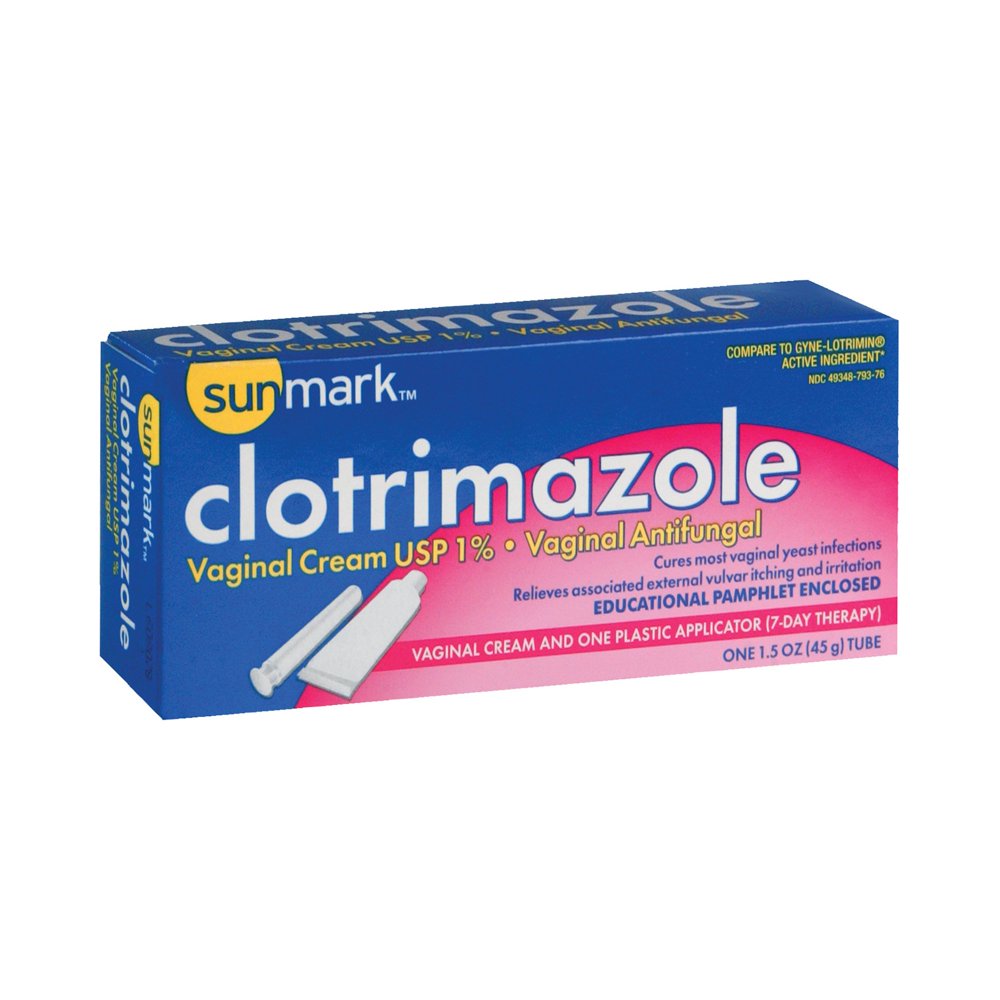 Sunmark Clotrimazole 7Day Therapy Vaginal Antifungal Cream USP 1, 1.5 Oz.