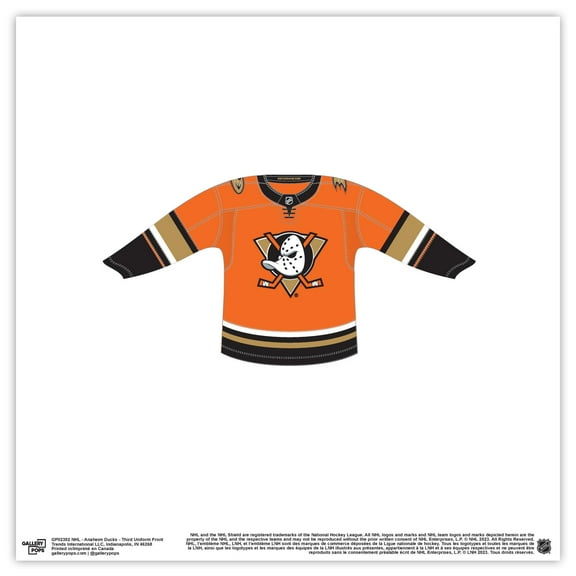 Gallery Pops NHL - Anaheim Ducks - Third Uniform Front Wall Art, Unframed Version, 12" x 12"