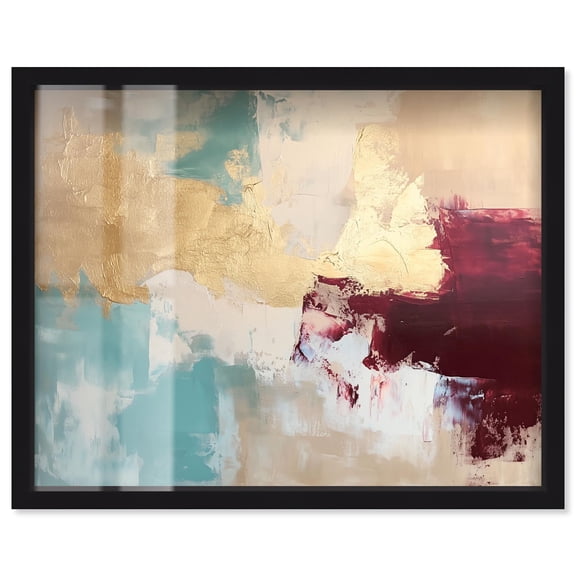 Crimson Tide III Shadowbox Print Abstract Decor by Art Remedy, Black Frame, 20 x 16