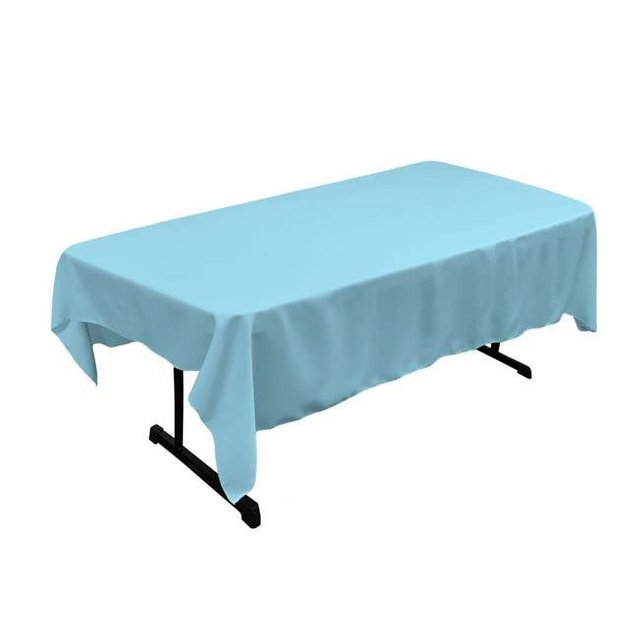 LA Linen TCpop60x90-TurquoiseLghtP40 Polyester Poplin Rectangular Tablecloth, Turquoise Light - 60 x 90 in.