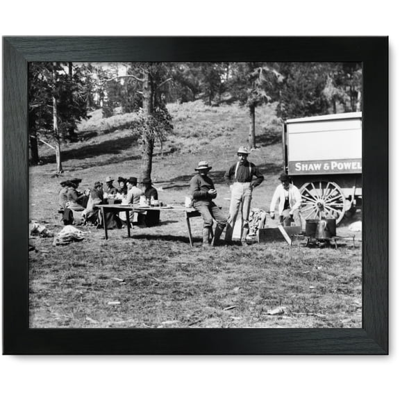 Framed Print: Tourists And Guides Picnicking In Yellowstone Park, 1903