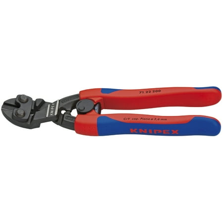 KNIPEX Tools 71 22 200 CoBolt High Leverage Angled Bevel Cut Compact Bolt Cutters with Spring, Comfort Grip