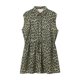 thumbnail image 3 of HH TRAF Blusa de verano para mujer con botones de solapa, blusas decoradas, top con estampado de leopardo, camisa informal con lazo y cordones, sin mangas, ajustada, 3 of 5