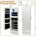 thumbnail image 3 of Gymax Wall Mounted Jewelry Cabinet Armoire Full-Length Mirror w/ LED Lights & Drawer, 3 of 10