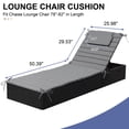thumbnail image 2 of Chaise Lounge Cushion Outdoor Set of 2, Foldable Lounge Chair Cushions with Straps, Lounger Cushions for Outdoor Furniture, 80''Lx26''W (Gray), 2 of 8
