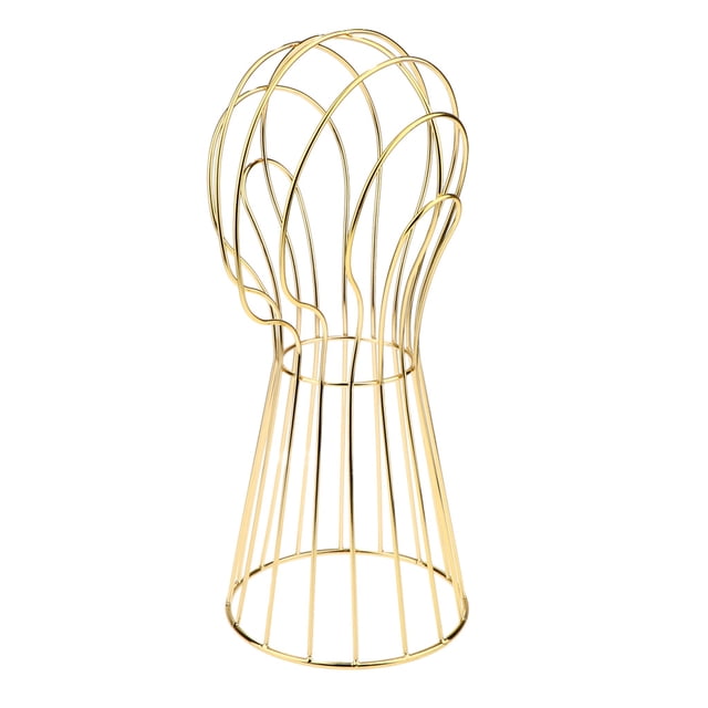 TISHITA 20'' Freestanding Metal Mannequin Head Stand Hat Cap Display Rack Holder Golden