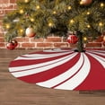 thumbnail image 2 of 1PC Christmas Tree Skirt Classic Red White Peppermint Candy Xmas Trees Skirts Base Cover Home Party Christmas Decor Carpet (1,75cm), 2 of 7