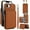 Brown, variant on Decase For Apple iPhone 16e PU Leather Wallet Case with RFID Blocking Card Pocket, Anti-Scratch Shock-Absorbent Back Cover, Credit Card & Cash Slot, Strap & Shoulder Lanyard,Deeppurple