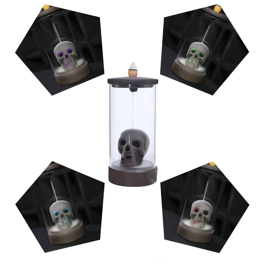 LED Light Ceramics Incenses Burners Windproof Lampshade Waterfall Backflow Incenses Cones Holders Home Decorative