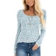 thumbnail image 1 of Top de manga larga de leopardo para mujer, jersey de cuello redondo informal a la moda con estampado de leopardo, camisa de manga larga con mangas abullonadas, azul L, 1 of 5