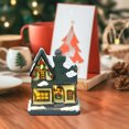 thumbnail image 4 of LED Glowing Christmas Cottage,Resin Snow Village Desktop Ornament with Warm White Light, Night Light for Holiday Decor, Shelf Table Display, and Festive Home Centerpiece(Batteries, Not Included), 4 of 5