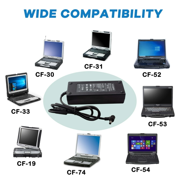 Alimentatore 100W Per Panasonic Toughbook CF-AA5713AE Compatibile Con CF-53 CF-31 CF-52 CF-19 FZ-G1 - Include Cavo Di Alimentazione