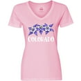 thumbnail image 3 of Inktastic Colorado Columbine Flowers Women's V-Neck T-Shirt, 3 of 5