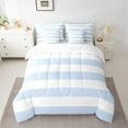 thumbnail image 2 of Feelyou Boys Geometric Bedding Comforter Set 7 Pieces, Cartoon Stripes Ombre Full Bedding Set, Dreamy Princess Style Reversible Fitted Sheet Flat Sheet, Luxury Bedroom Decor, 2 of 7