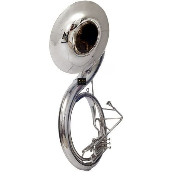 Brass Bb 22" Valve Sousaphone Mouth Piece with Carry Bag Handmade Musical Instrument Gift (Silver)