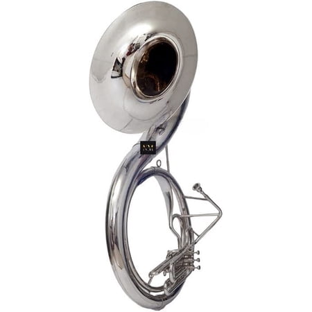 Brass Bb 22" Valve Sousaphone Mouth Piece with Carry Bag Handmade Musical Instrument Gift (Silver)