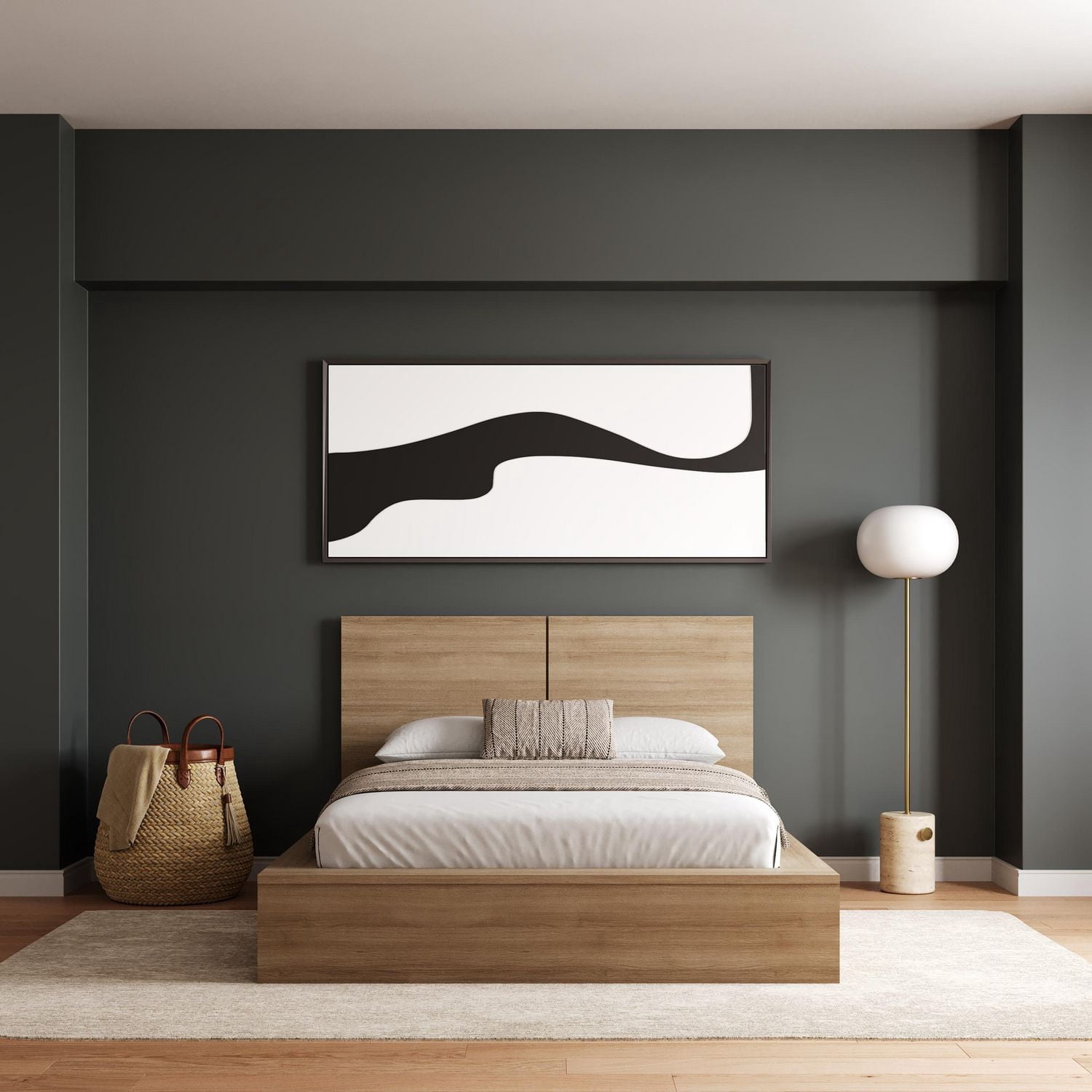 Nexera James Platform Bed with Headboard
