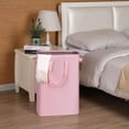 thumbnail image 5 of Efluky Laundry Basket,48L Dirty Clothes Basket with Handles, Foldable Laundry Basket for Clothes, Slim Laundry Hamper for Laundry Room, Dorm and Bedroom,Pink, 5 of 8