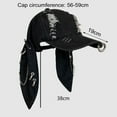thumbnail image 5 of Dark Punk Style Denim Baseball Hat Adjustable Distressed Design Denim Cap with Metal Rings 3D Bunny Ears Streetwear Accessory, 5 of 7