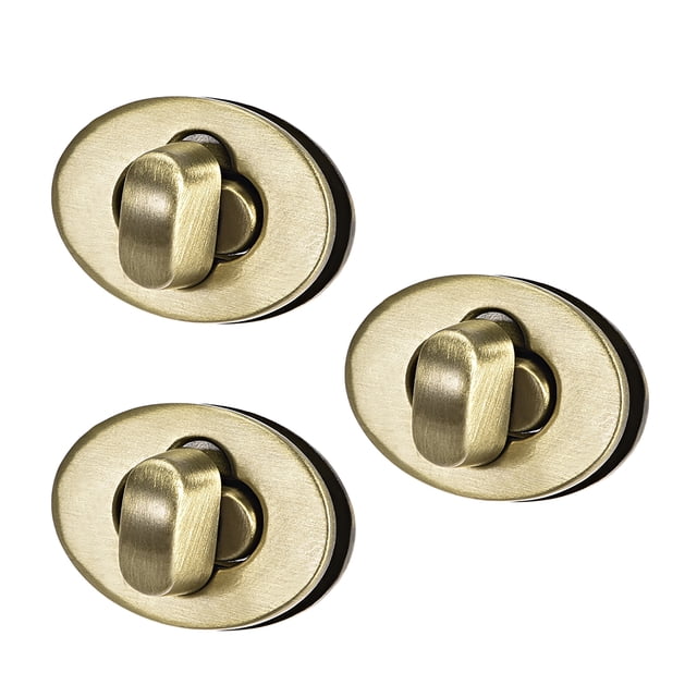 3 Conjuntos de Cierres de Bolsa Ovalados de 23mm x 17mm para Hacer Bolsas DIY, Latón Cepillado