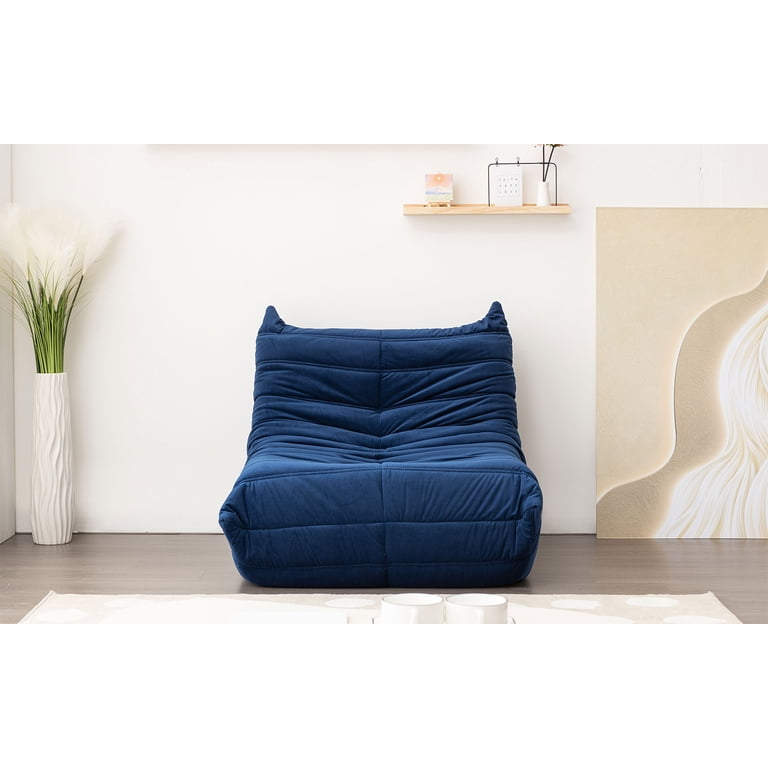 Mofit Home TOGO Chair-Suede Armless Bean Bag Chair & Lounger -Blue