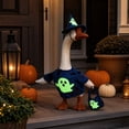 thumbnail image 2 of suore Halloween Porch Goose Outfit, 23 Inch Glows in the Dark for Outdoor Decor, Ghost Porch Goose Costume Set With Witch Hat & Trick Or Treat Bag, Porch Goose Halloween Outfit for Patio Yard Lawn, 2 of 8