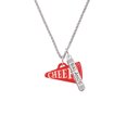 thumbnail image 2 of Delight Jewelry Acrylic 1.25" Red Cheer Megaphone Silvertone Balance Bar Charm Necklace, 23", 2 of 4