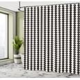 thumbnail image 4 of Ambesonne Stripe Shower Curtain, Repeating Retro Ornament, 69"Wx84"L, Eggshell Charcoal Grey, 4 of 4