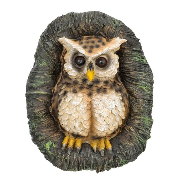 Resin Owl Statue Tree Hanging Ornament Garden Decor Yard Scene Adornment