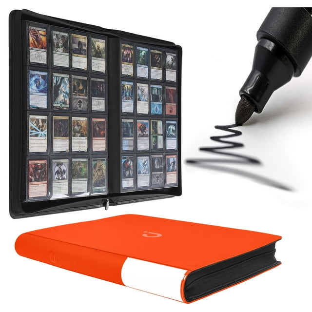 Carpeta D DACCKIT, 16 bolsillos, 1024, álbum de tarjetas, naranja